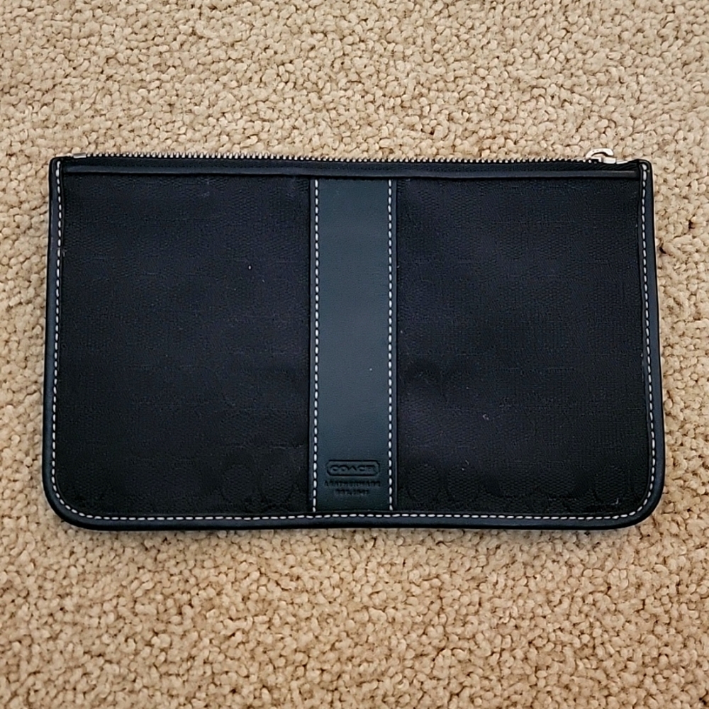 Coach vintage signature logo black wallet